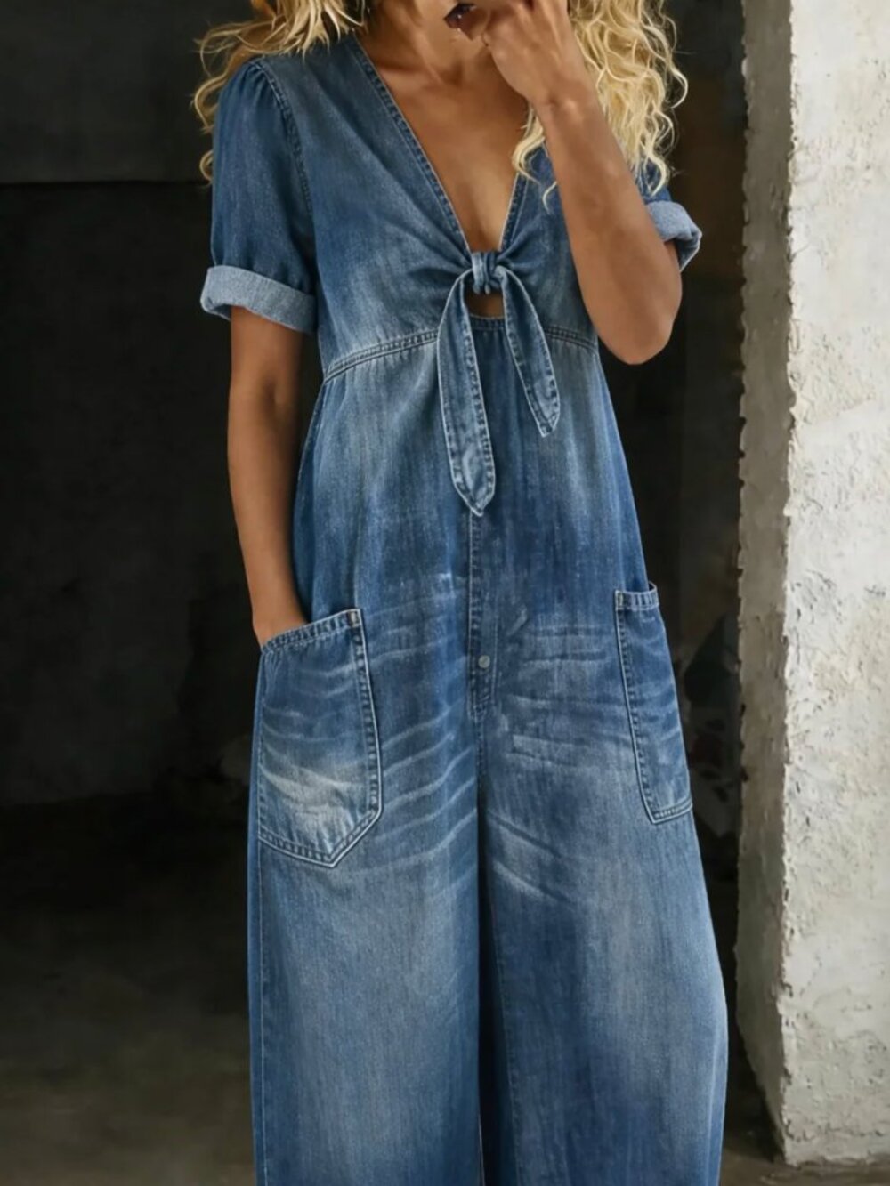 V Neck Jumpsuit XL